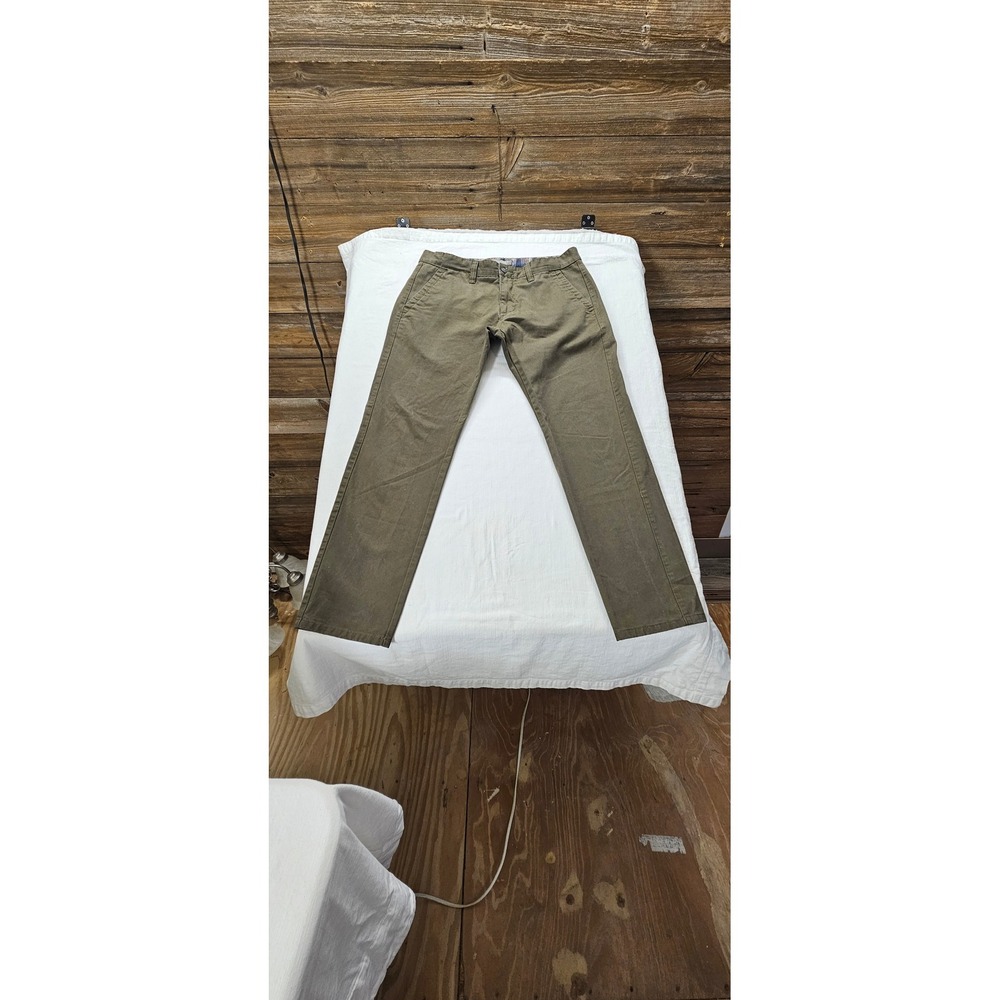 Cotton & Silk Slim Fit Chino Pants Mens 52 Olive Green Militare PN6265 Trousers